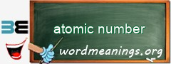 WordMeaning blackboard for atomic number